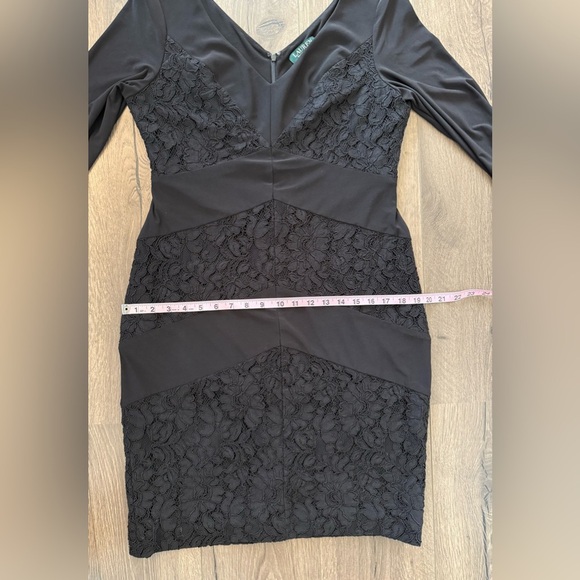 Ralph Lauren Black with lace detail fitted dress Size 12 - Picture 7 of 11